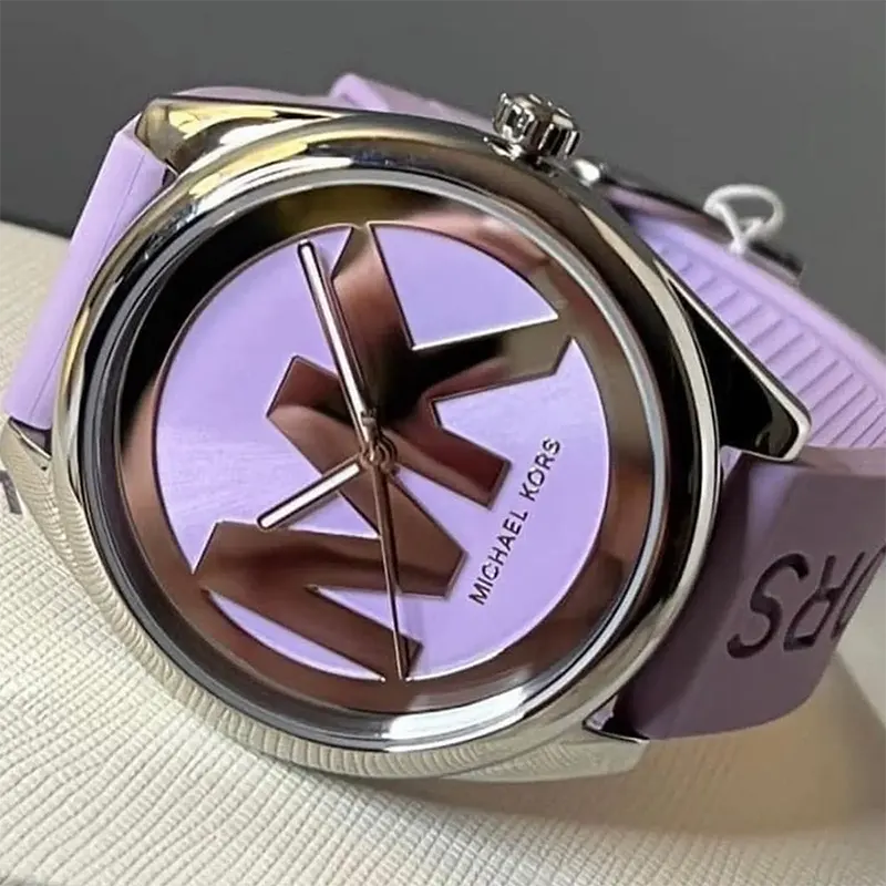 Michael Kors Janelle Purple Dial Silicone Ladies Watch- MK7143